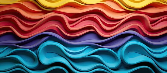 Canvas Print - Vivid abstract wall design with curvy patterns