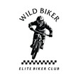 Mountain bike Silhouette logo. bicycle downhill vintage logo illustration vector