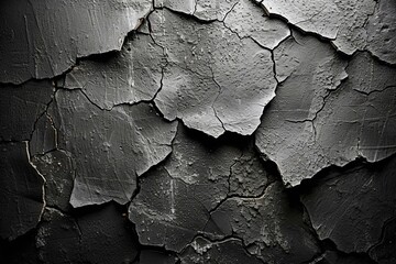 Sticker - b'Black cracked concrete wall texture background'