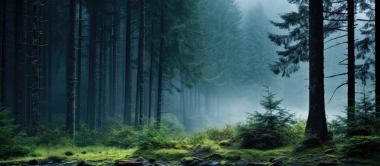 Canvas Print - Stream flowing through lush forest