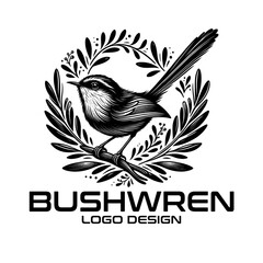 Wall Mural - Bushwren Bird Vector  Logo Design