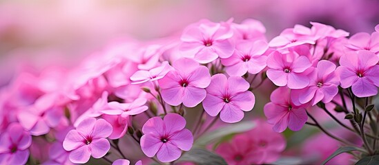 Wall Mural - Purple flowers and green foliage in garden