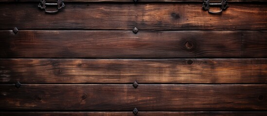 Sticker - Close-up wooden wall featuring metal fixtures