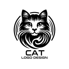 Wall Mural - Cat Vector Logo Design