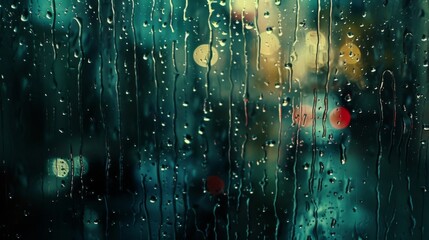 Poster - Raindrops gently falling onto the windowpane, creating a soothing backdrop
