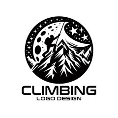 Wall Mural - Climbing Vector Logo Design