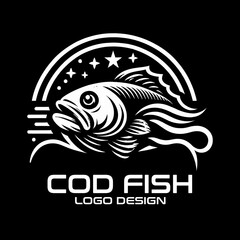 Wall Mural - Cod Fish Vector Logo Design 