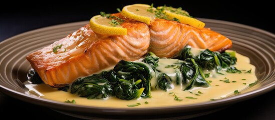 Poster - Plate of salmon and spinach