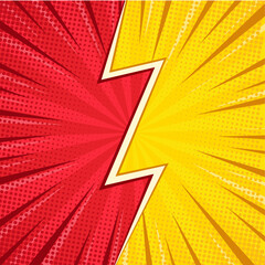 Wall Mural - Comic style two color pop art background. Versus comic book background