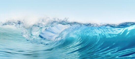 Poster - Ocean wave crashing under blue sky