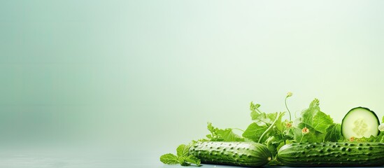 Sticker - Close-up view of cucumber with foliage and bloom