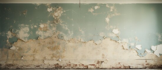 Poster - Room with weathered wall and brick floor