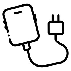 Poster - mobile phone with charger icon