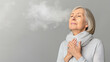 old woman with Regret: Eyes cloud, shoulders sag, haunted by what could've been