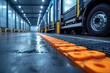 Truck Driver's Loading Dock Safety Barrier Imagery showcasing safety barriers ensuring protection during loading and unloading