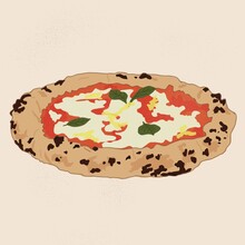 Illustrazione Pizza Napoletana Margherita