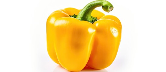 Wall Mural - Yellow bell pepper on a white backdrop