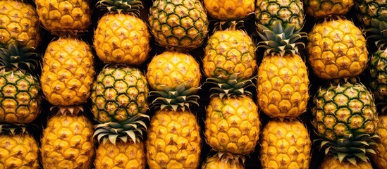 Sticker - Many pineapples in close-up view