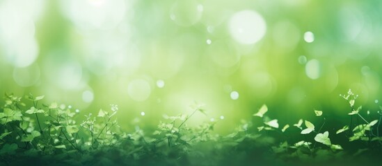 Canvas Print - Green grass field closeup blurry background