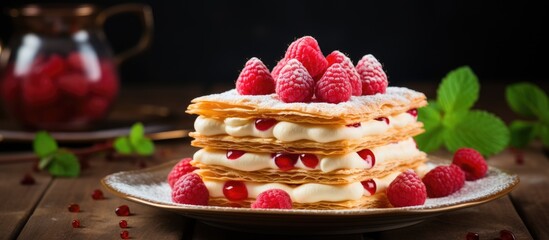 Sticker - Plate of meal with fresh raspberries