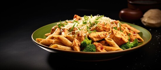 Sticker - Plate of pasta topped with broccoli and cheese