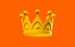 Gold crown turning on orange background