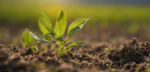 Amidst the beauty of the countryside, a young Withania plant can be seen growing in a field, exemplifying their dicotyledonous traits