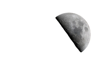 Wall Mural - photograph of the moon in the crescent phase in which you can see the craters and asteroid impacts. 