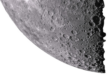 Wall Mural - closest photograph of the moon where you can see the craters and asteroid impacts. the photograph wa