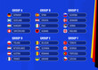 European Football Championship 2024 in Germany. Table of national teams by groups. Vector illustration