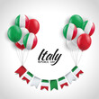 Republic Day Italy. Background with balloons. Vector Illustration
