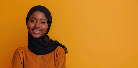 Wall Mural - portrait of a black Arab woman with copy space  