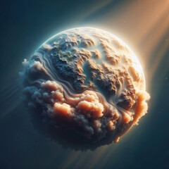 Wall Mural - blue planet in space