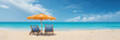 banner of tropical beach for summer and vacation