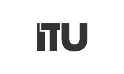 Poster - ITU logo design template with strong and modern bold text. Initial based vector logotype featuring simple and minimal typography. Trendy company identity.