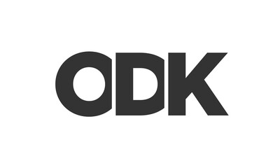 Poster - ODK logo design template with strong and modern bold text. Initial based vector logotype featuring simple and minimal typography. Trendy company identity.