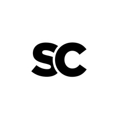 Poster - Letter S and C, SC logo design template. Minimal monogram initial based logotype.