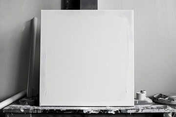 Poster - white plain canvas background,