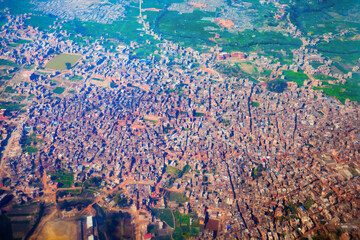 Sticker - Kathmandu city aerial panoramic view, Nepal