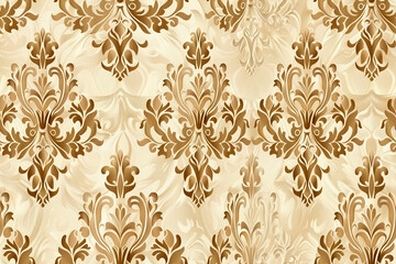 Sticker - Elegant classic beige floral wallpaper pattern