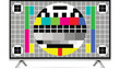 Modern oled tv screen shows screen color test pattern