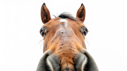 Close up of horse with mouth open