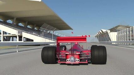 Aufkleber - Champion Proud Sports Racer Passing Finish Line. Sports And Car Racing Related 3D Animation.