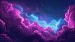 Colorful glowing neon clouds abstract background. Generative AI