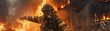 With trembling hands and a singed uniform, a firefighter zombie heroically extinguished a burning building, his motivation purely the satisfaction of putting out flames