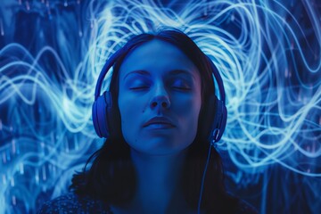 Sticker - Sleep sound therapy in health mindfulness studies focusing on neural mechanisms and economic restful performance.