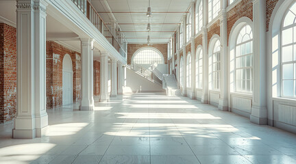 Aufkleber - Walls in Building Interior. Generative AI.