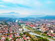 Vladikavkaz city aerial panoramic view