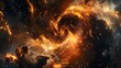 Fiery Galactic Vortex Swirling Cosmic Energies in a Dramatic Celestial Dance