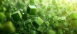 Vibrant Green Cubic Patterns: Mesmerizing Abstract Ultrawide Banner Background with Intricate Geometry